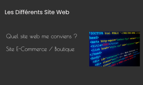 Quel site web me conviens ? Site E-commerce ?