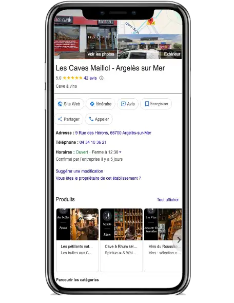 Optimisation Fiche Google - Caves Maillol - Argelès/Mer