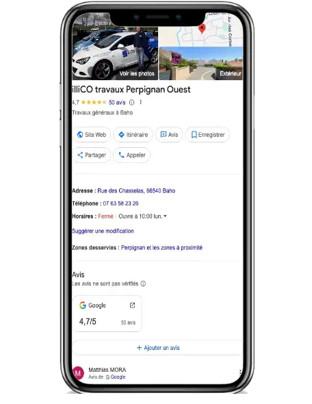 Optimisation Fiche Google - IlliCO Travaux Perpignan