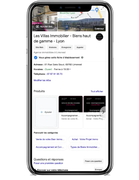 Optimisation Fiche Google - Les Villas Immo Lyon & Annecy