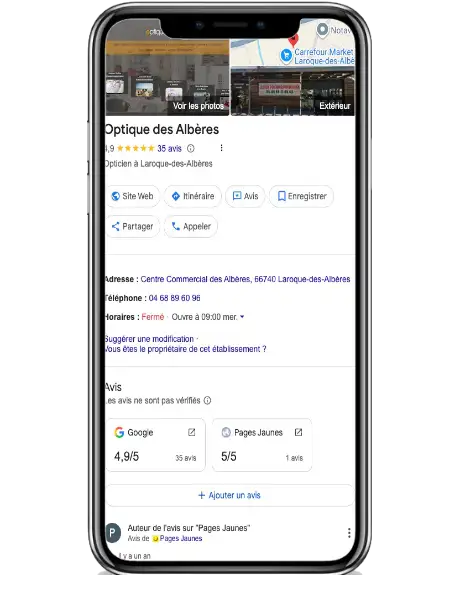 Optimisation Fiche Google - Optique des Albères