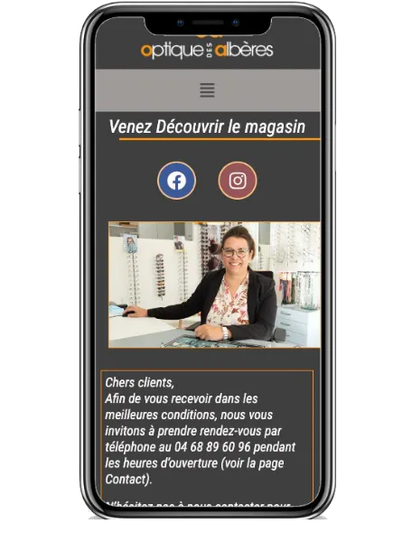 Site Vitrine Personnalisé - Optique des Albères